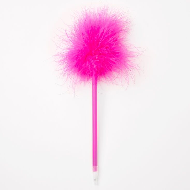 Fluffy Marabou Feather Pen - Pink | Claire's (US)