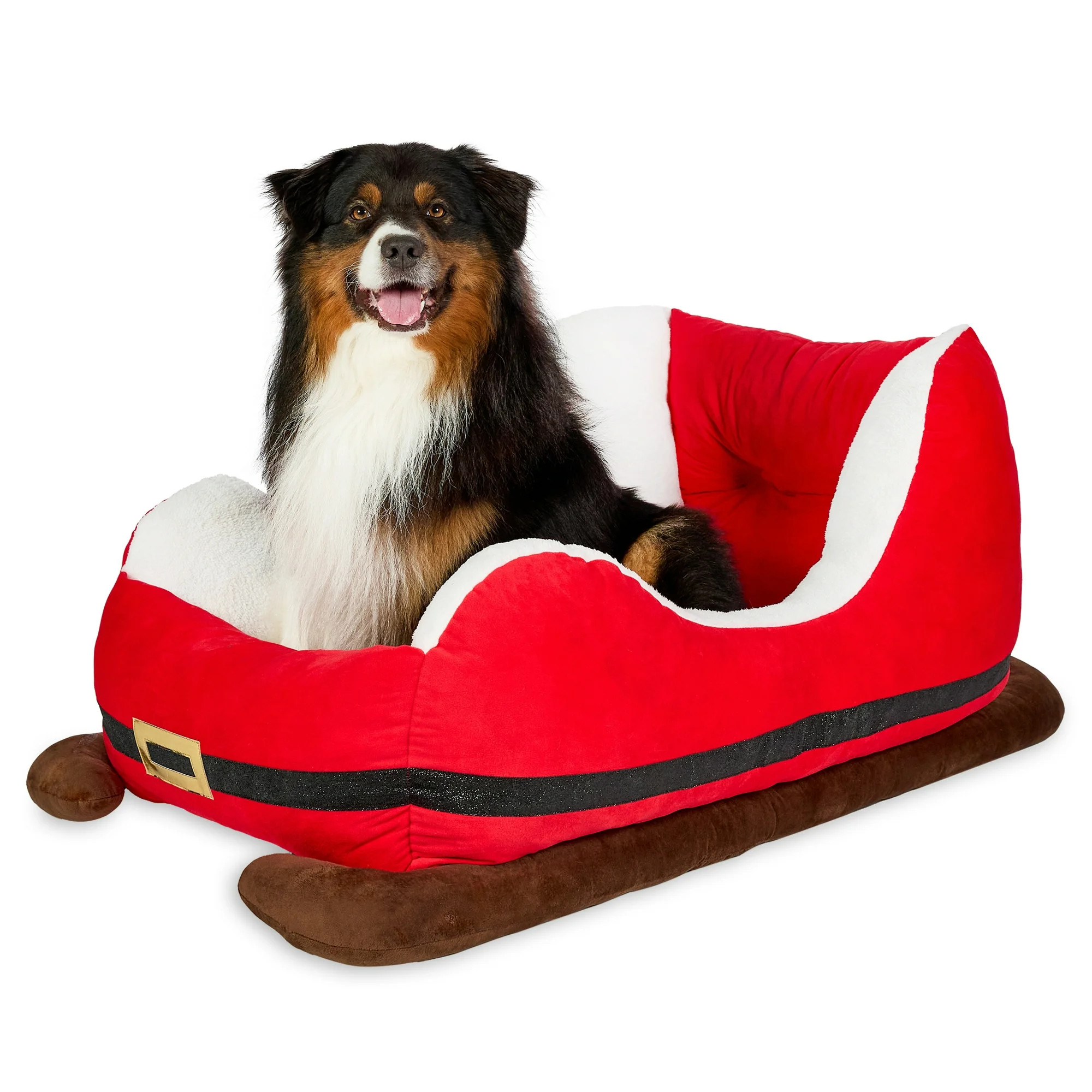 Vibrant Life Santa's Sleigh Extra Large Holiday Pet Bed, Red and White, 40" x 28" x 19" | Walmart (US)