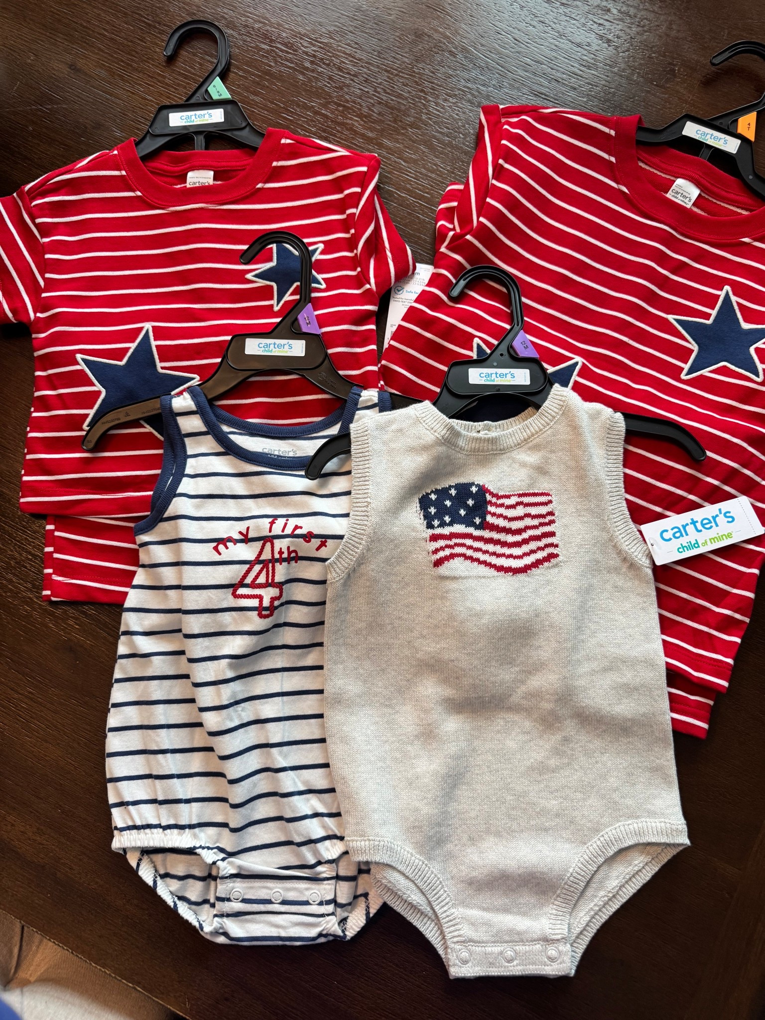 Walmart FTW with these cute patriotic outfits!! Had to get the boys matching ones ❤️🇺🇸💙