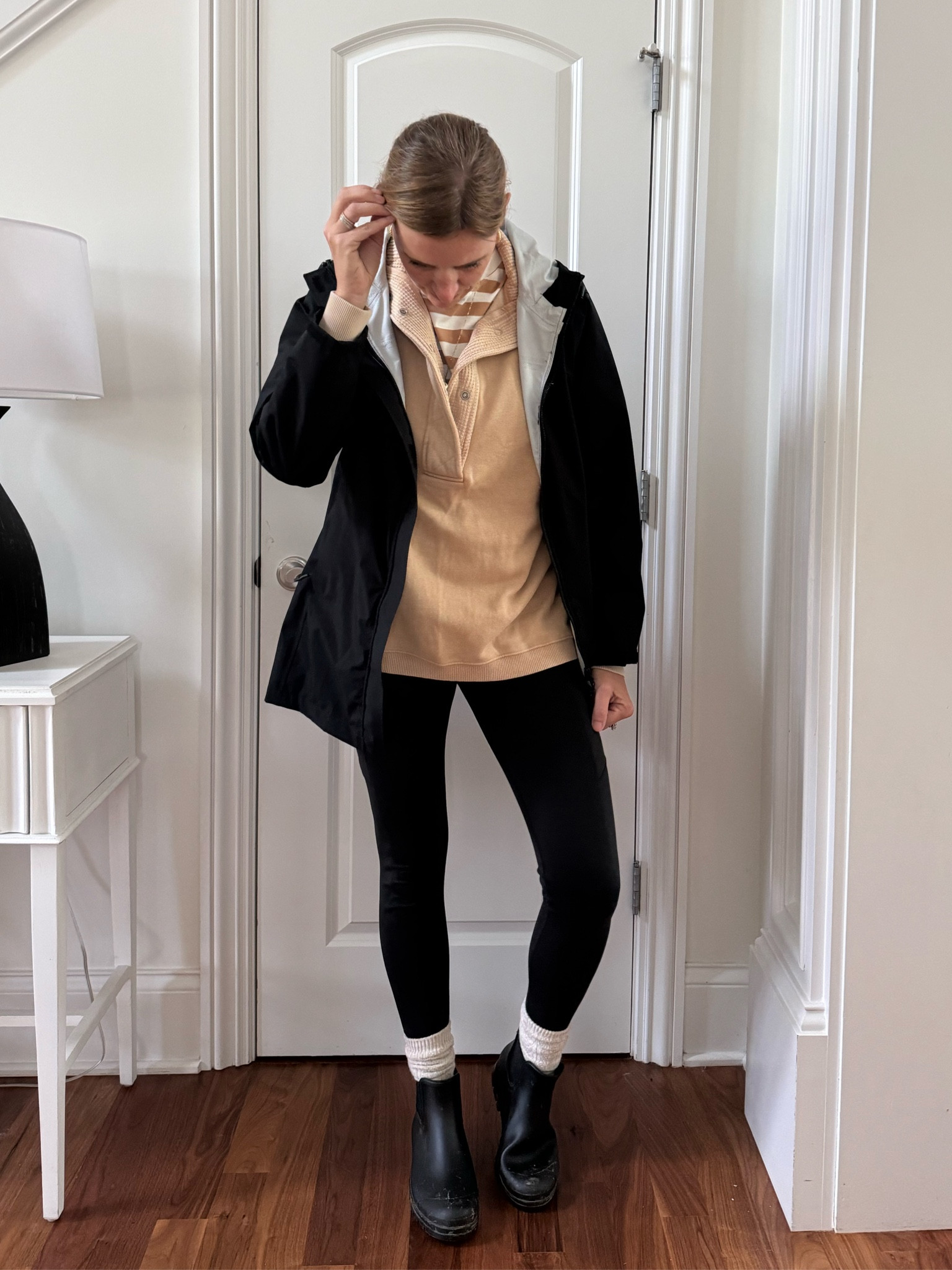 Rainy day fit! I hiked 29,000 feet in the rain in this rain jacket so it is LEGIT! And it’s under $50 Wearing size medium. 

#LTKFindsUnder50 #LTKSeasonal #LTKActive