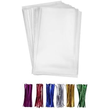 SAILING-GO 100 pcs./Pack Translucent Plastic Bags for Cookie,Cake,Chocolate,Candy,Snack Wrapping ... | Amazon (US)