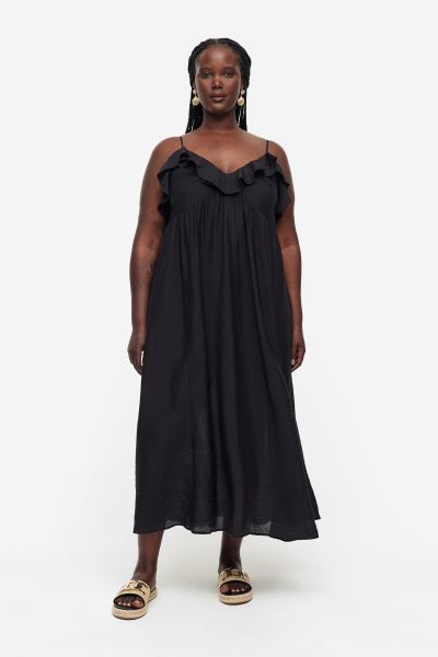 Sleeveless V-neck Dress - Black - Ladies | H&M US | H&M (US + CA)