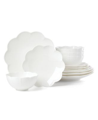 Lenox Studio 1414 Scallop 12-Pc. Dinnerware Set, Service For 4 - White | Macy's