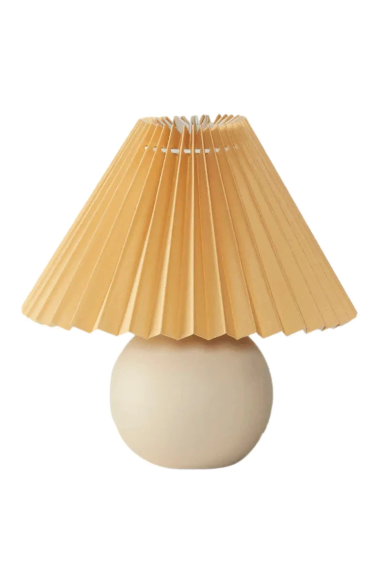 Serena 10" Ceramic LED Table Lamp with Retro Globe Base and Fabric Pleated Shade | Nordstrom