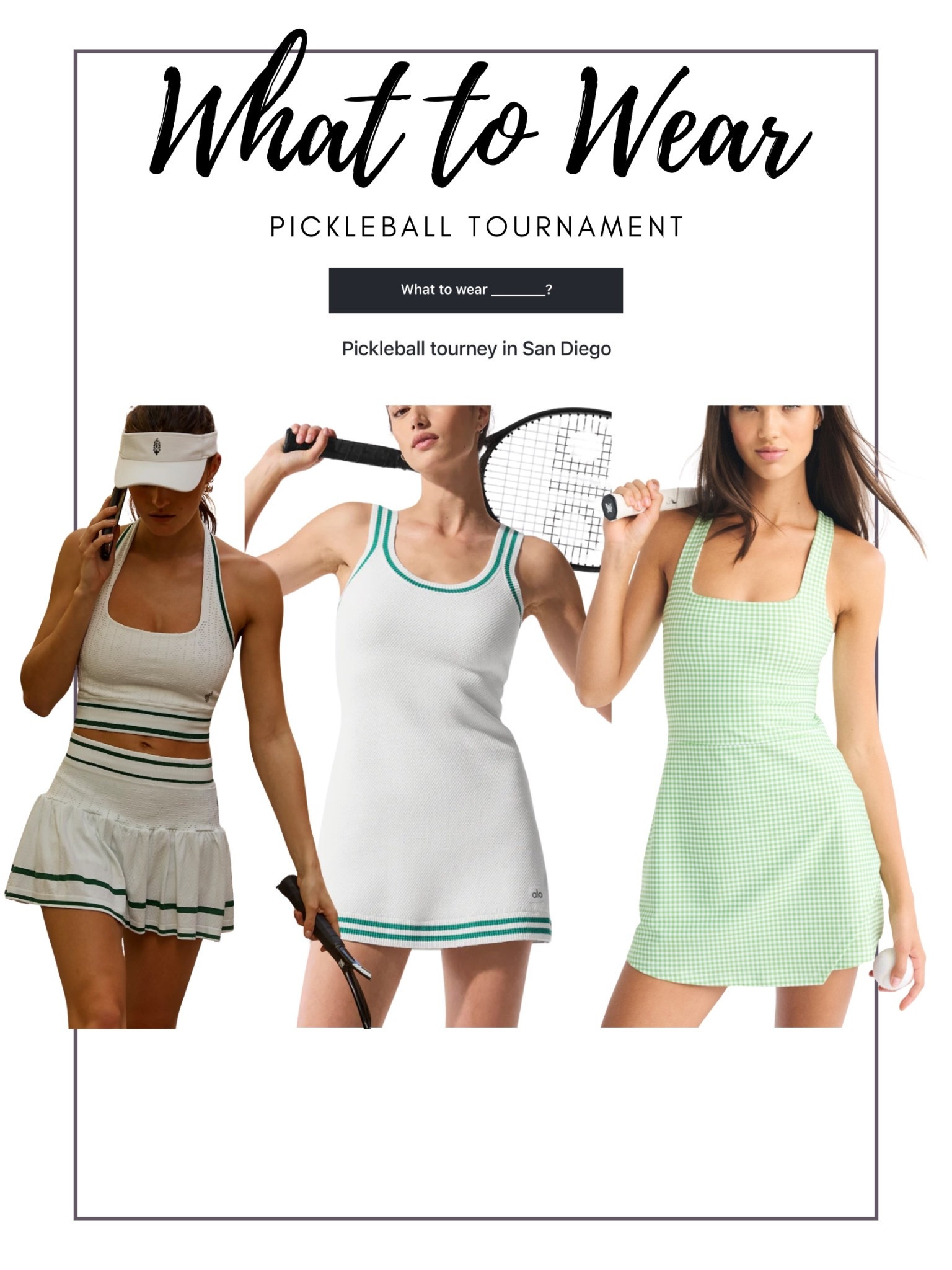 Cutest pickle ball outfit options 🥰 the last one is on sale for under $60 🥳


Pickleball outfit ideas
Tennis outfits 
Athleisure 

#LTKSaleAlert #LTKFindsUnder100 #LTKSeasonal