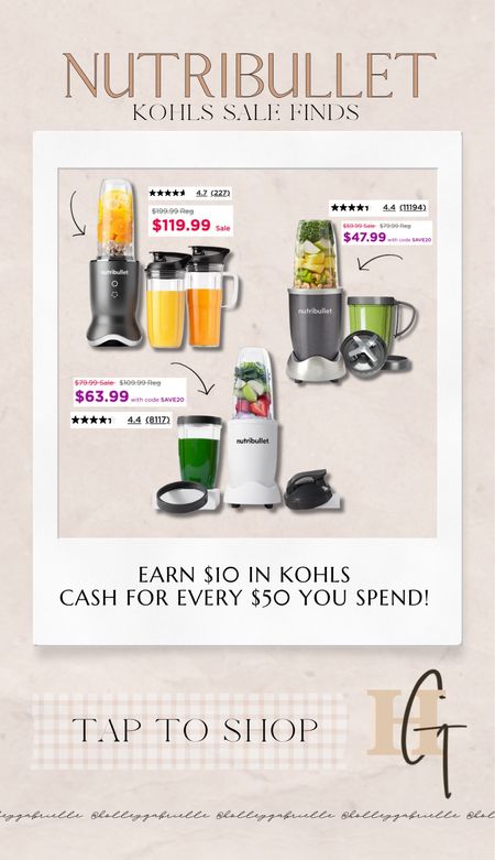 Nutribullet sale this weekend at @Kohls✨🤎 Code SAVE20 works on two of them to save even more + earn Kohl’s cash! I just bought the ULTRA for my protein smoothies and I’m obsessed! #kohlspartner #kohlsfinds

Home / kitchen / nutribullet ultra sale / Holley Gabrielle 

#LTKfamily #LTKhome #LTKsalealert