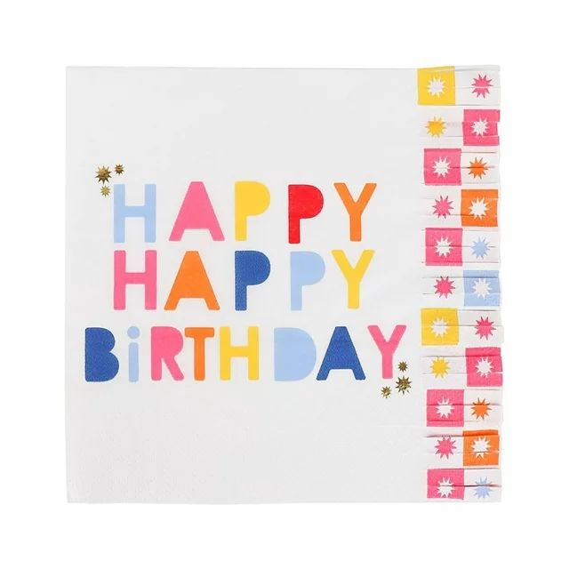 Packed party "it's my birthday" multicolor 6.5" fringe lunch napkins, 20 ct - Walmart.com | Walmart (US)