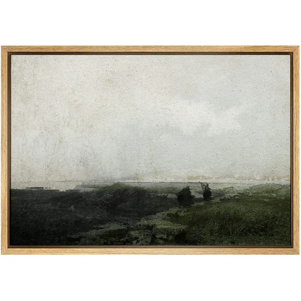 SIGNLEADER Framed Canvas Print Wall Art Brown Hill Over Foggy Terrain Scenic Wilderness Illustrat... | Wayfair Professional