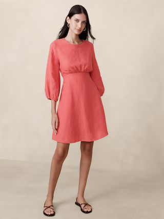 Lisa Open-Back Linen Dress | Banana Republic (US)