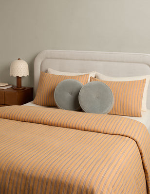 Oja Linen Cotton Duvet Cover by Sarah Sherman Samuel, Azure, Full/Queen | Lulu and Georgia 