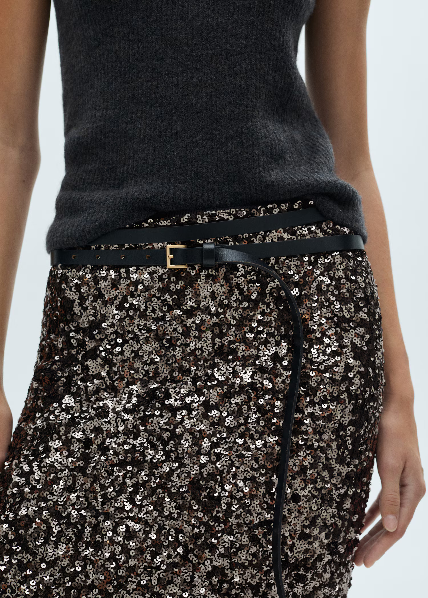 Sequin midi skirt - Women | MANGO United Kingdom | MANGO (UK)