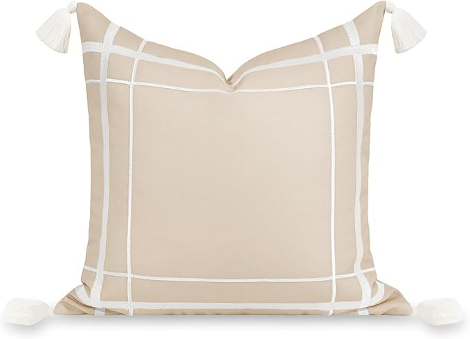 Hofdeco Premium Coastal Patio Indoor Outdoor Throw Pillow Cover Only, 20"x20" Water Repellent for... | Amazon (US)