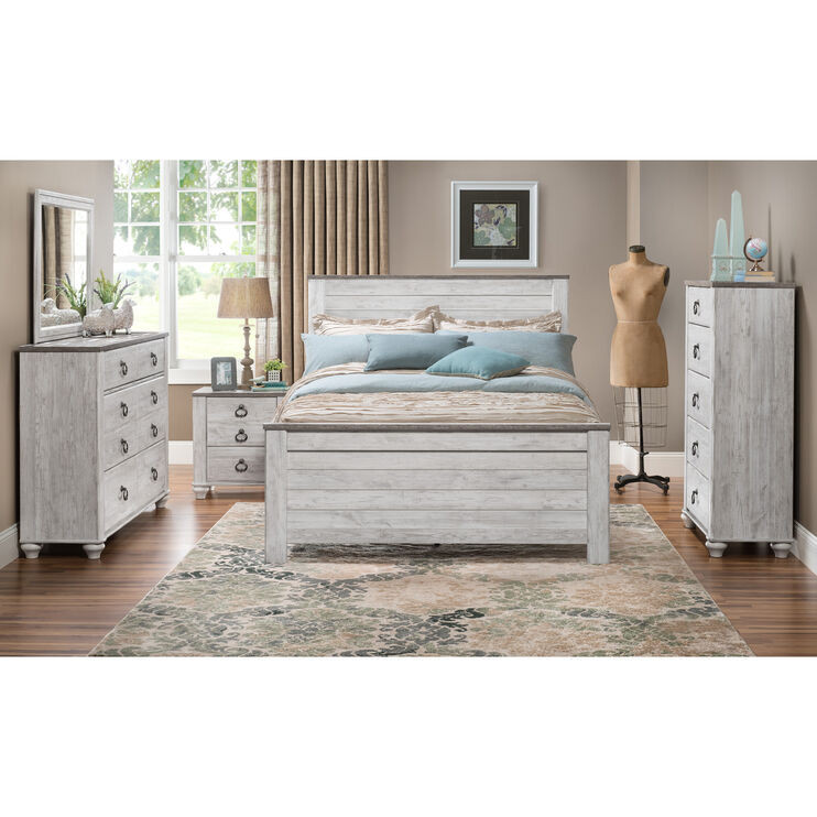 Willowton Whitewash Queen 4 Piece Room Package | Slumberland Furniture