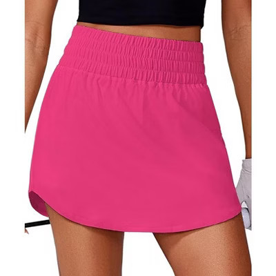 Pinspark Golf Skirts for Women High Elastic Waisted Athletic Skort 2 Pockets Curved Hem Tennis Skirt for Pickleball Workout Hot Pink M | Target