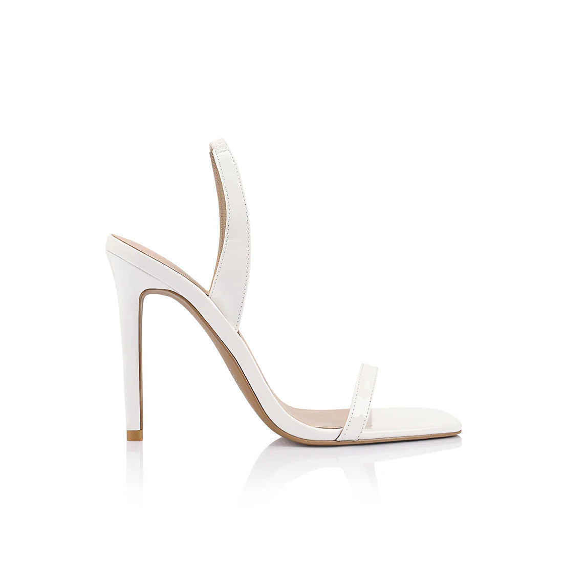 Cassidy Sandal White Patent Leather | Lana Wilkinson