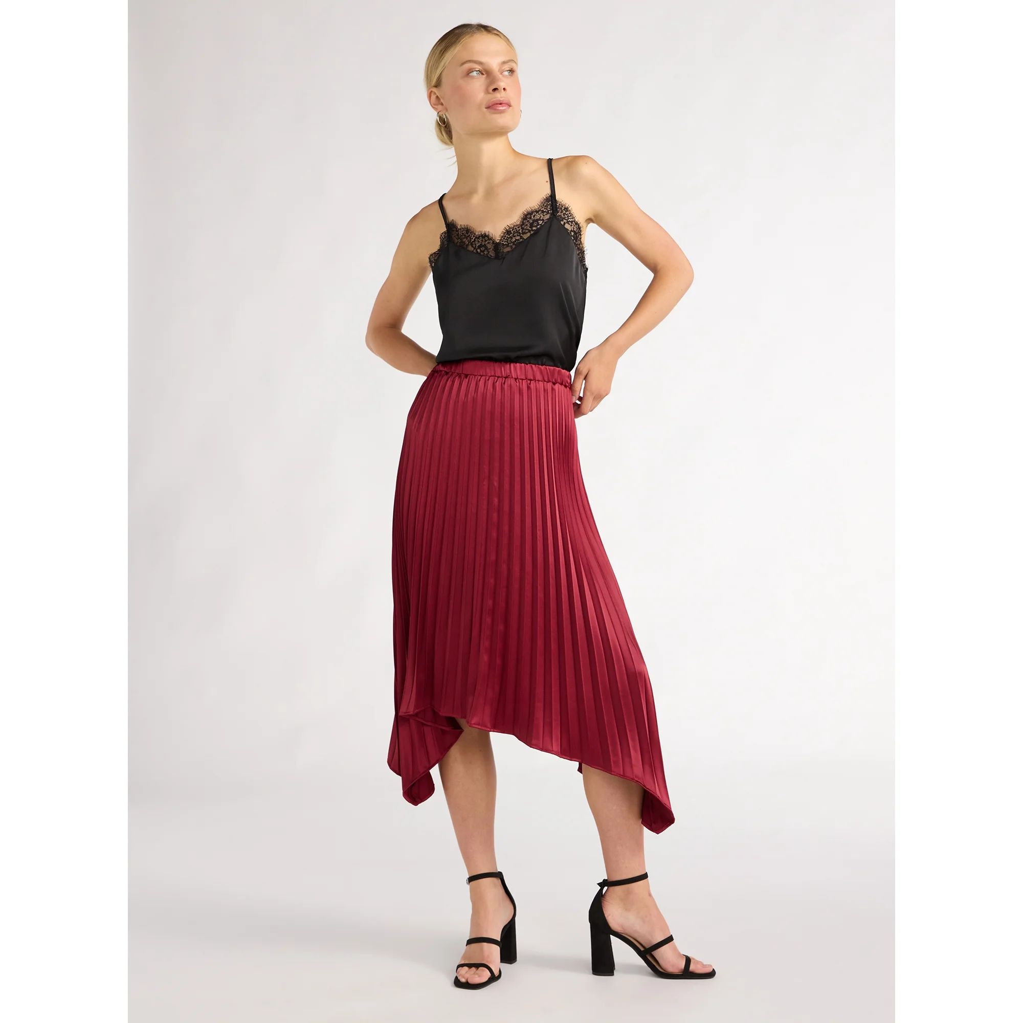 Scoop Women’s Pleated Midi Skirt, Sizes XS-XXL | Walmart (US)