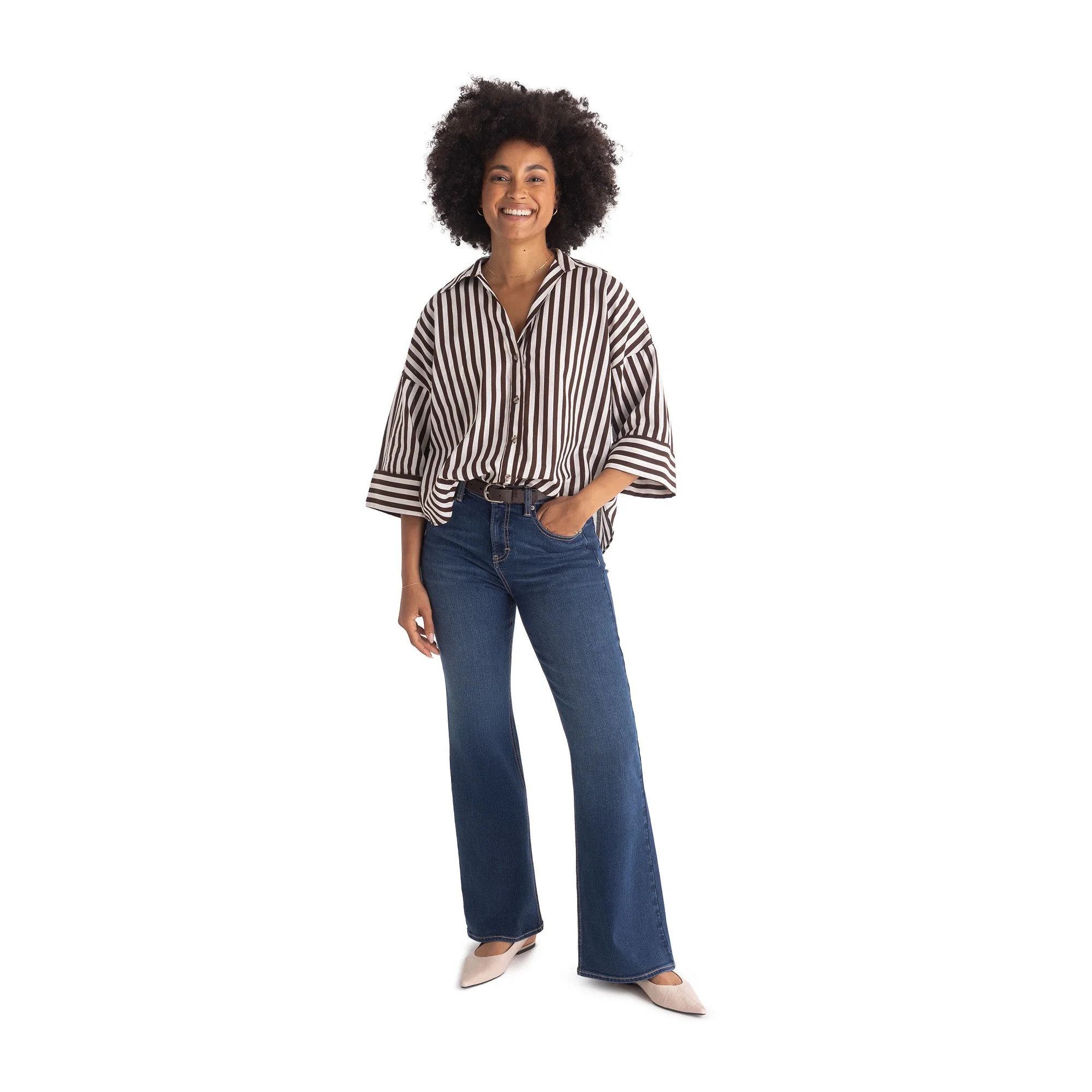 Jordache Women's High Rise Flare Jeans, Sizes 2-22 | Walmart (US)