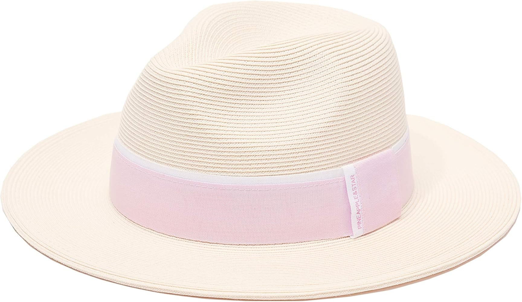 Pineapple&Star Sun Straw Fedora Beach Hat Fine Braid UPF50+ for Both Women Men | Amazon (US)