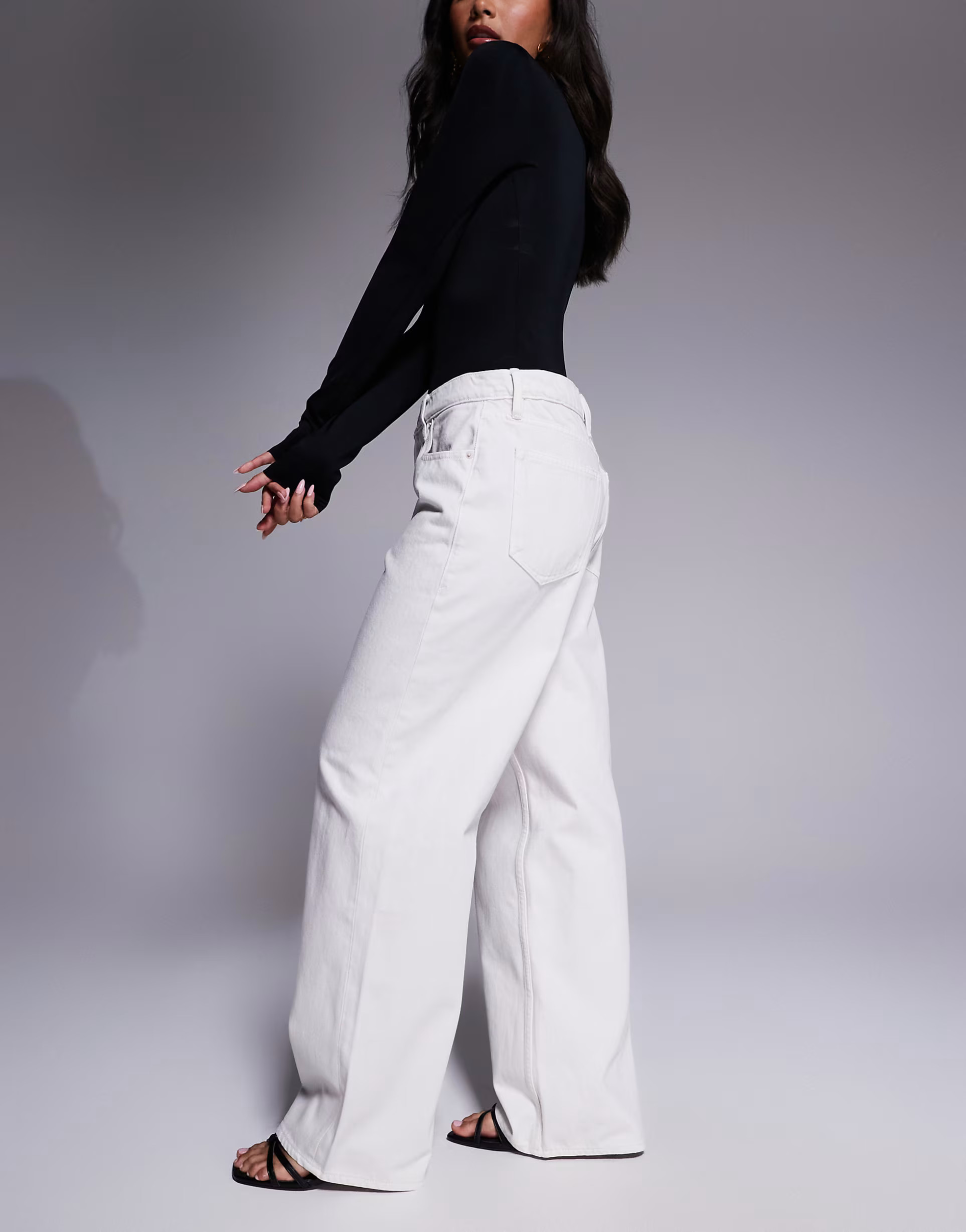 Good American good standard baggy jeans in cloud white | ASOS (Global)