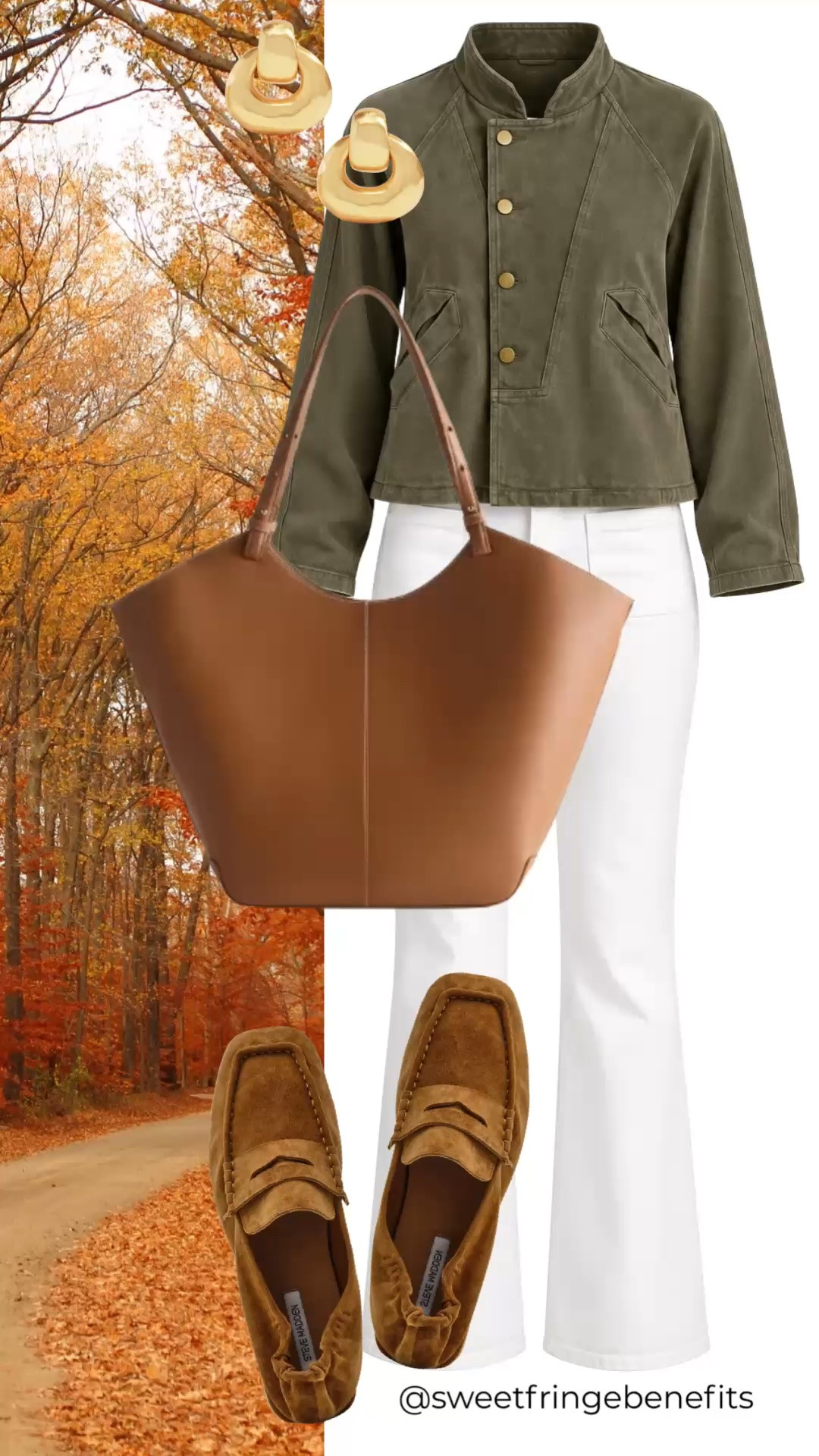 I really like the olive and white together here, especially with those warm brown accessories. It’s simple, but the little details make the whole outfit feel pulled together.

#LTKgrwm #LTKdayinmylife #LTKootd