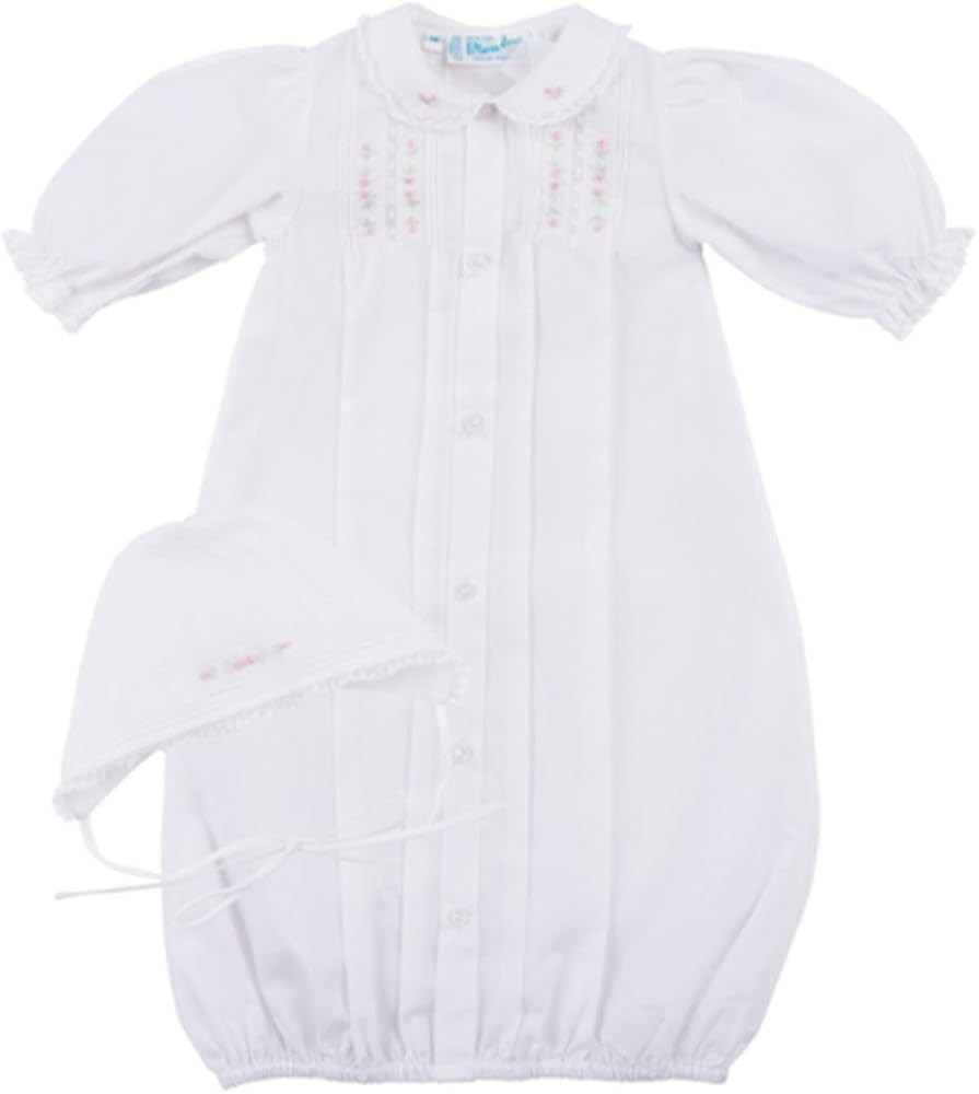 Feltman Brothers White/Pink Floral Take Me Home Gown & Bonnet Newborn Girls | Amazon (US)
