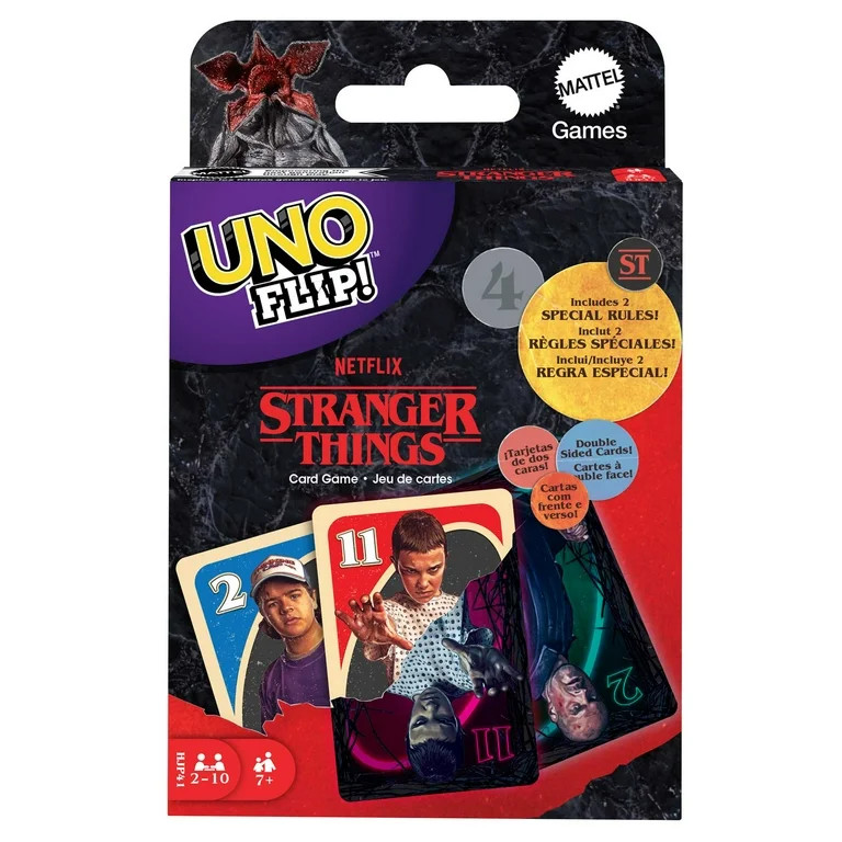 UNO Flip! Stranger Things Card Game for Adults & Teens with Double-Sided Cards & 2 Special Rules ... | Walmart (US)