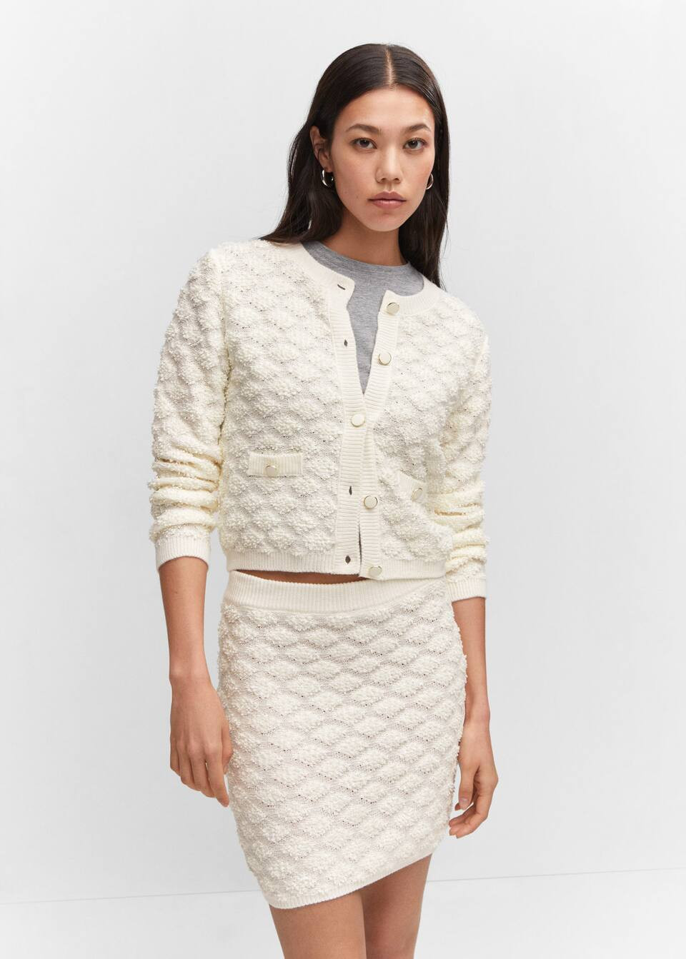 Textured button cardigan -  Women | Mango USA | MANGO (US)