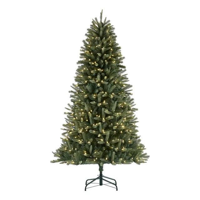7.5 ft Pre-Lit Winslow Sure-Lit Pole Fir Artificial Christmas Tree, 500 LED, Blue, by Holiday Tim... | Walmart (US)