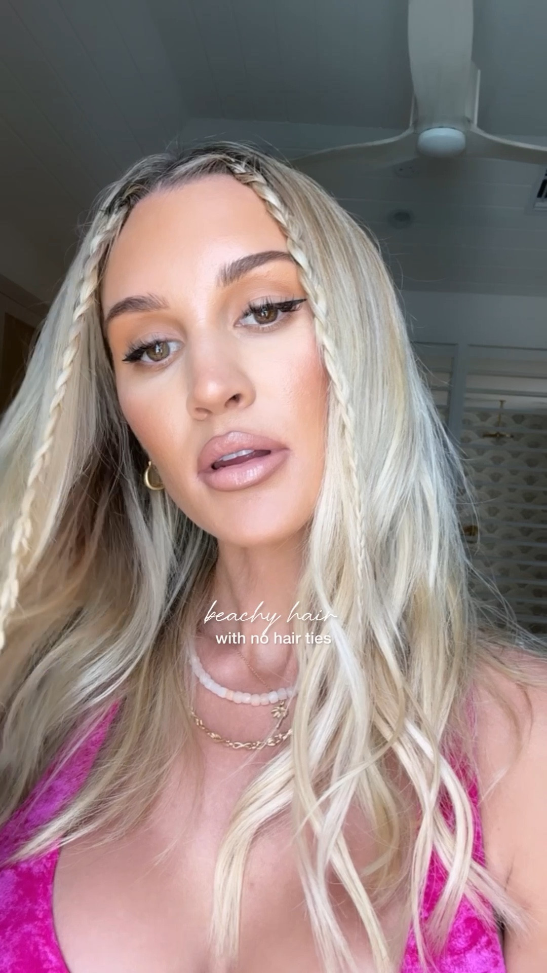 Beach hair with no hair ties 🌴🤍 

hair l swimsuit l pink swim l swimsuit idea l outfit l resort l vacation 