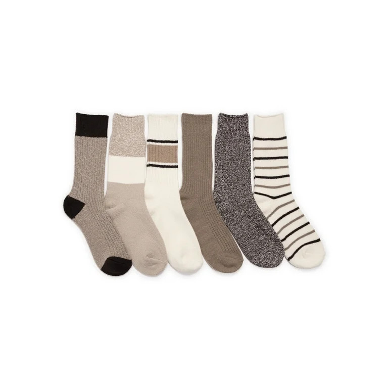 Muk Luks Women's Crew Boot Socks, 6-Pack, Fits Shoe Sizes:  6-10 | Walmart (US)