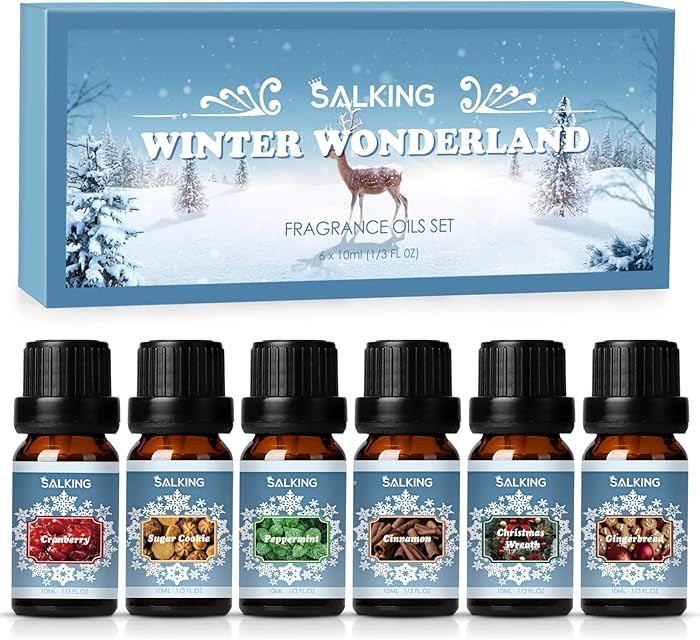 SALKING Scented Oils Essential Oils - Cinnamon, Christmas Wreath, Sugar Cookie, Cranberry, Pepper... | Amazon (US)