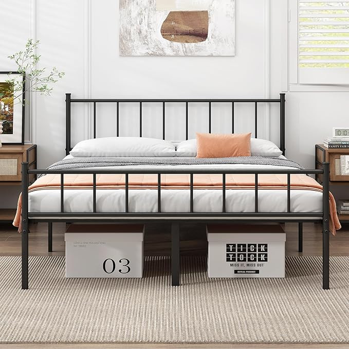 14 Inch Queen Bed Frame-Classic Metal Platform Bed Frame,Mattress Foundation with Steel Slat Supp... | Amazon (US)