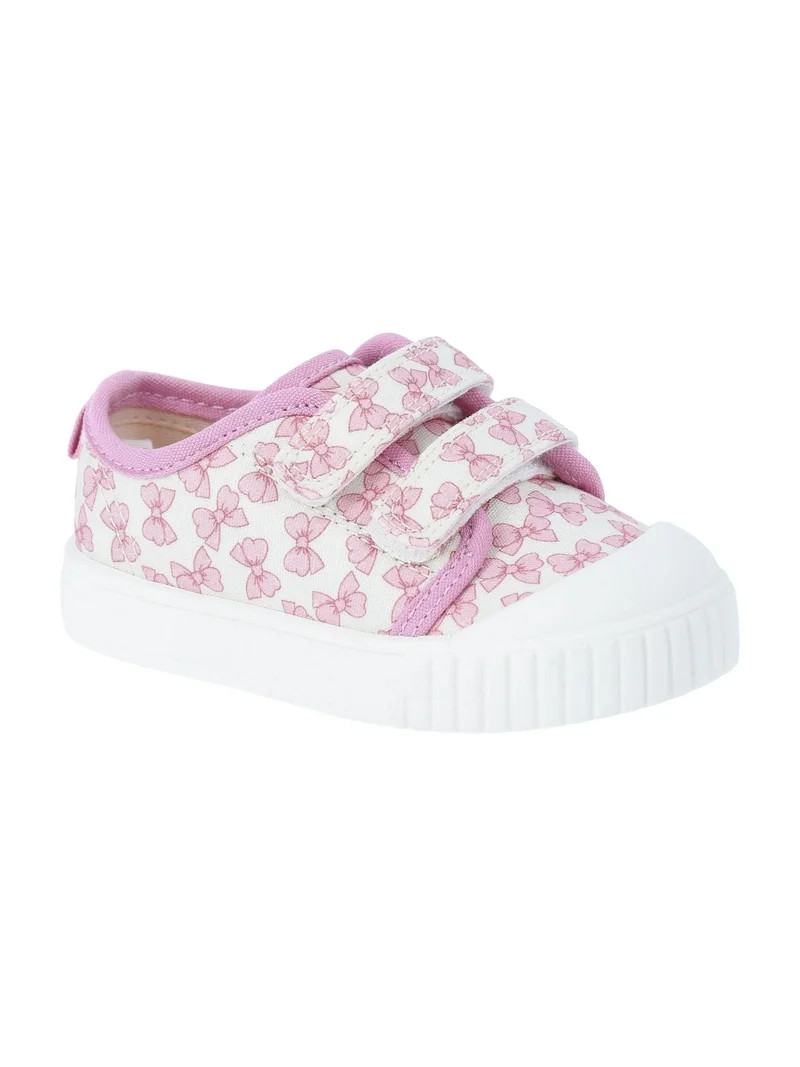 Wonder Nation Baby and Toddler Girls Two Strap Bump Toe Sneakers | Walmart (US)