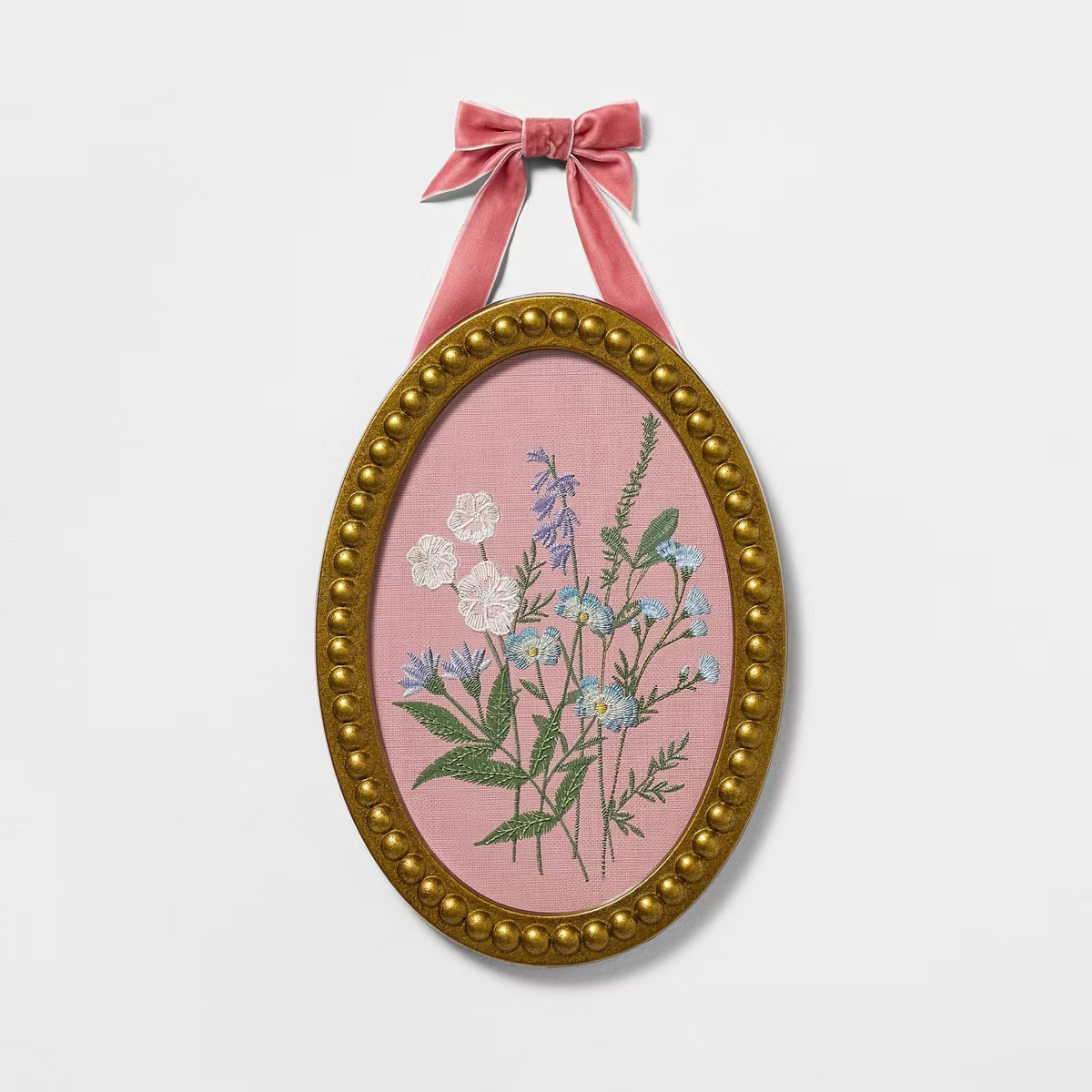 9.13"x12.91" Cross Stitch Floral Wall Art - Threshold™ designed with Studio McGee | Target