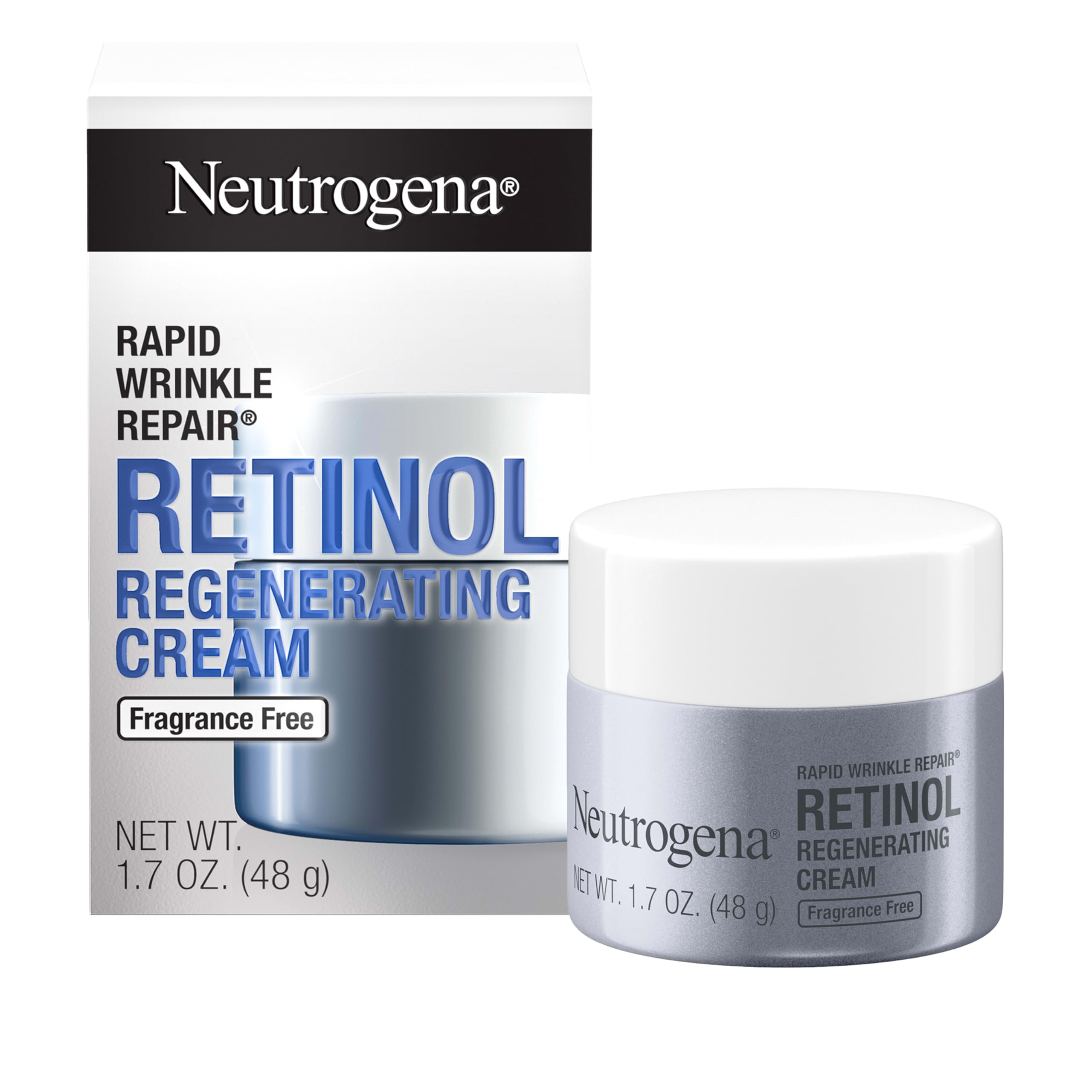 Neutrogena Rapid Wrinkle Repair Retinol Face Moisturizer, Fragrance Free, Daily Anti-Aging Face C... | Amazon (US)