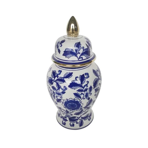 Areya Blue 14'' Ceramic Ginger Jar | Wayfair North America