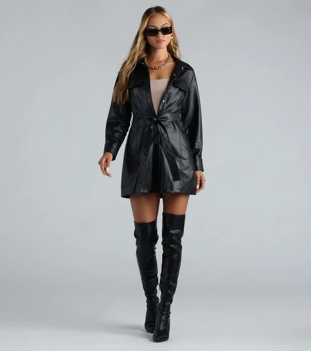 Elevated Affair Faux Leather Trench Coat | Windsor Stores