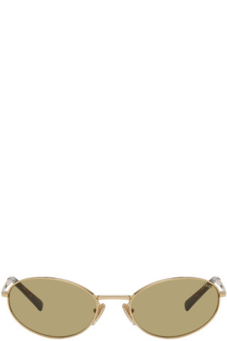 Prada Eyewear - Gold Logo Sunglasses | SSENSE
