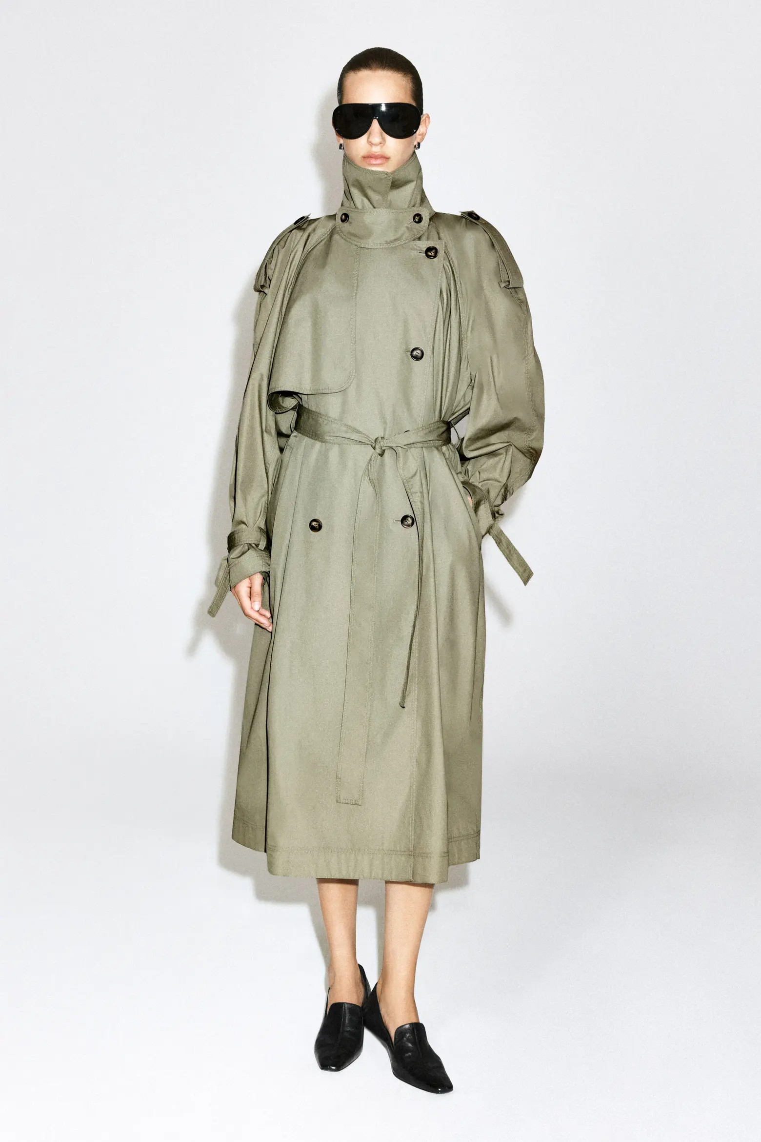 COS Mock-Neck Cotton Trench Coat (Women) | Nordstrom | Nordstrom