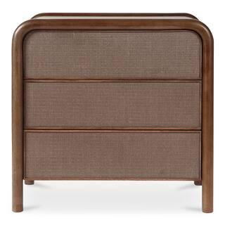 West Warm Brown 3-Drawer 32 in. W Nightstand | The Home Depot
