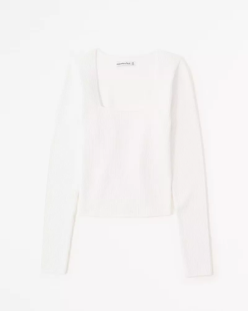 Long-Sleeve Ottoman Squareneck Top curated on LTK