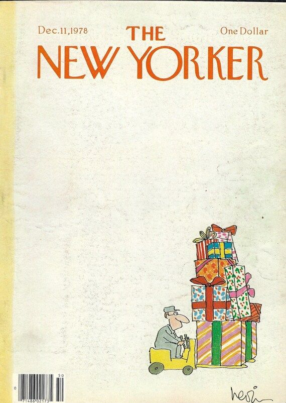 The New Yorker Magazine Cover Dec. 11, 1978 Modern Present Delivery by Arnie Levin to Frame or fo... | Etsy (US)
