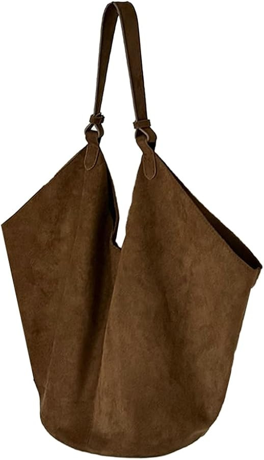 Suede Hobo Bags for Women Slouchy Large Shoulder Purse Handbags Purses Satchel for Travel Work | Amazon (US)
