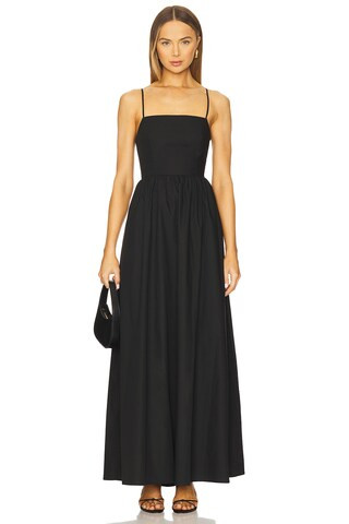Susana Monaco Poplin Lace Up String Maxi Dress in Black from Revolve.com | Revolve Clothing (Global)
