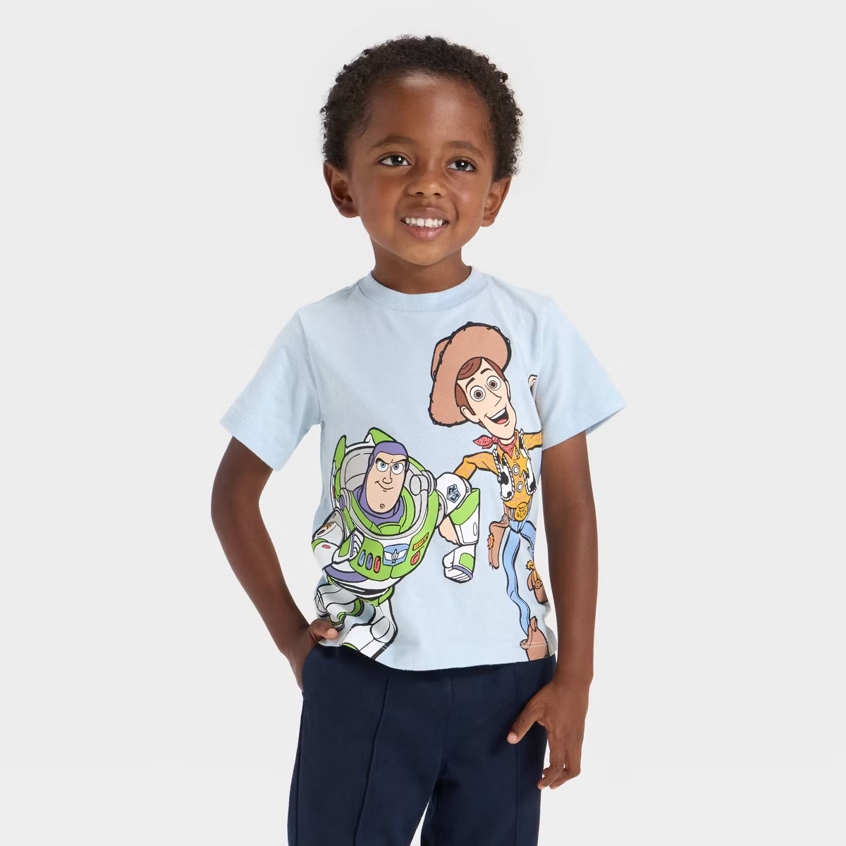 Toddler Boys' Toy Story Short Sleeve Shirt - Light Blue | Target
