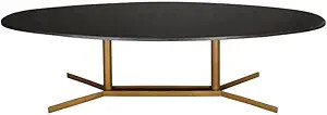 TOV Furniture Gemma Modern Marble Oval Cocktail Table, 51.2", Black, Gold | Amazon (US)