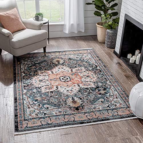 Well Woven Lycie Multi Black & Pink Vintage Oriental Distressed Medallion Pattern Boho Area Rug (... | Amazon (US)