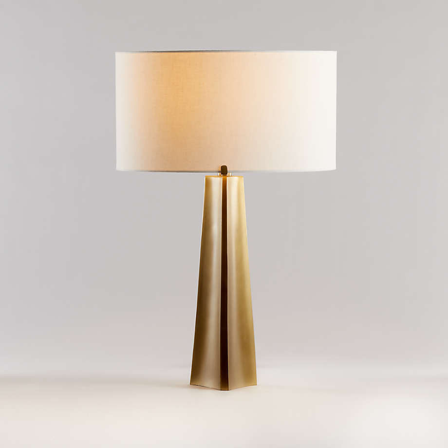 Isla Brass Triangle Table Lamp 24" | Crate & Barrel