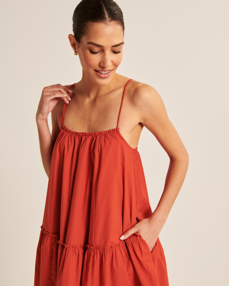 Women's Ruffle Trapeze Mini Dress | Women's Dresses & Jumpsuits | Abercrombie.com | Abercrombie & Fitch (US)