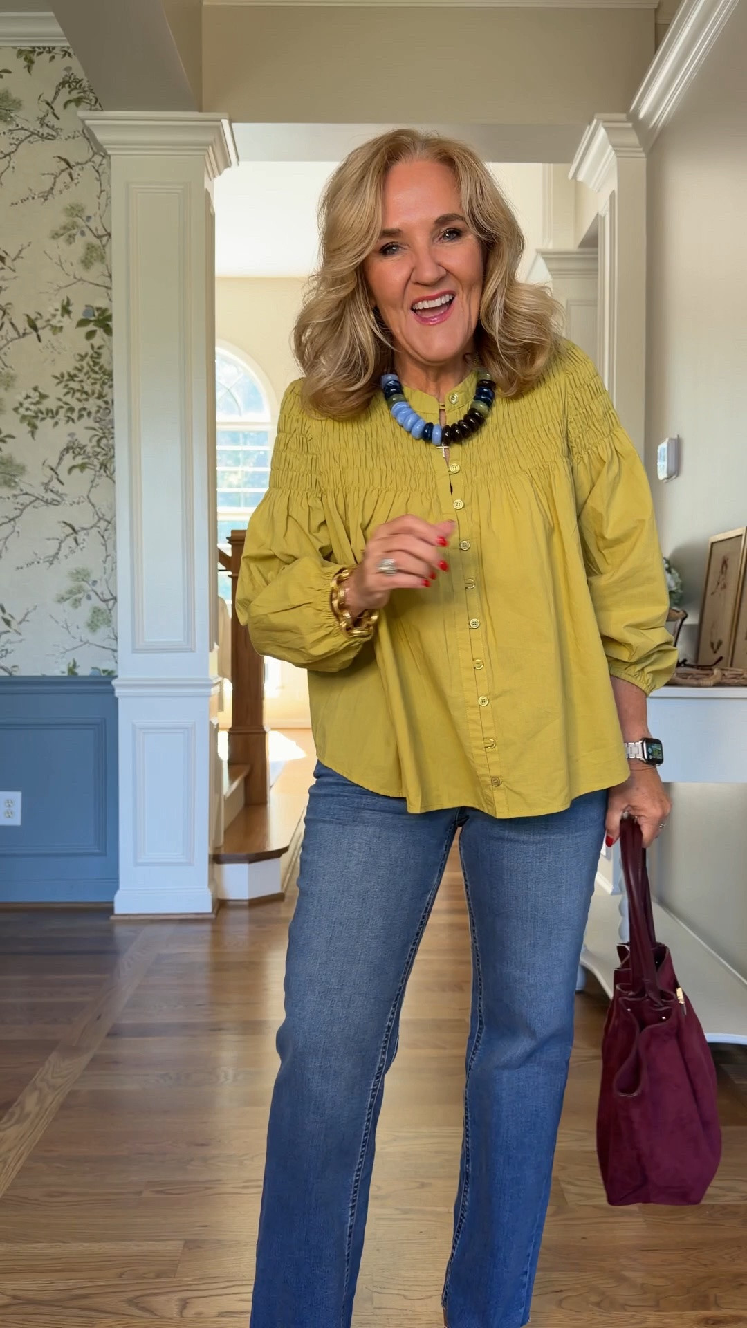 15% off new arrival at Avara with code NANETTE15 only good on one order

New of our tops size medium the jeans I’m wearing a size 29 and the dress dresses. I’m wearing a medium.
The burnt orange dress does run small. I would size up, especially if you have a large larger chest.

#LTKootd #LTKOver40 #LTKWedding